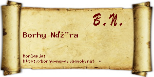 Borhy Nóra névjegykártya