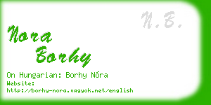 nora borhy business card